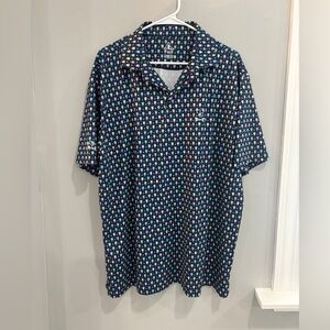 Rhoback Performance Polo Men’s XL The Pickleball Collection Print Golf Rare
